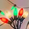 Red White and Green Christmas Lights Outdoor, 25Ft Vintage Christmas String Lights with 26 Multicolor Ceramic Bulbs, Hanging Christmas Decorations Lights Waterproof